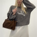 maglione con scritta ricamata no vabbe'